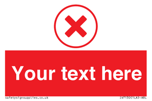 Custom red background, red cross in circle sign